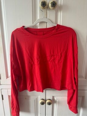 lululemon athletica Bright Red Long-Sleeve Crop Tee